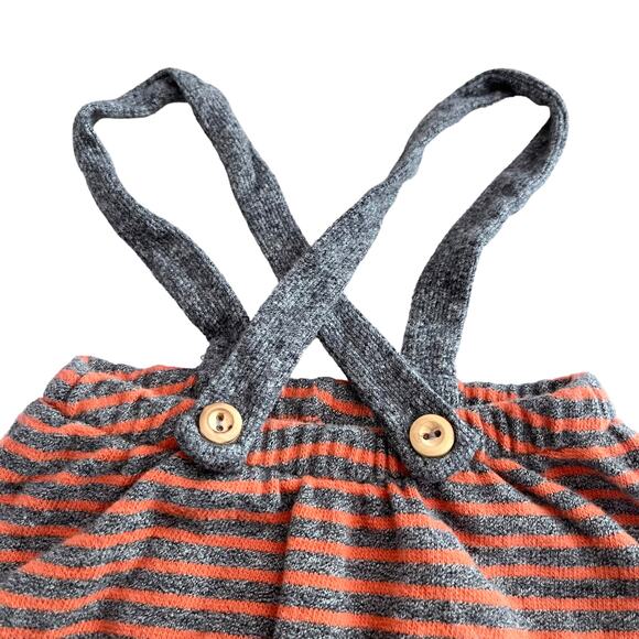Buho boys knit striped suspender pants overalls size 12 months - Picture 2 of 10